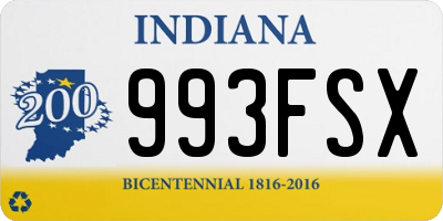 IN license plate 993FSX