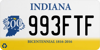 IN license plate 993FTF