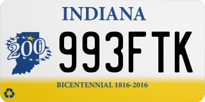 IN license plate 993FTK