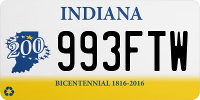 IN license plate 993FTW