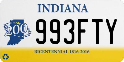 IN license plate 993FTY