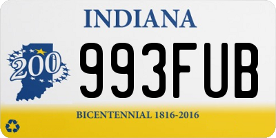 IN license plate 993FUB