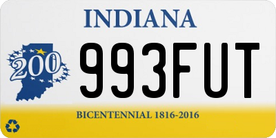 IN license plate 993FUT