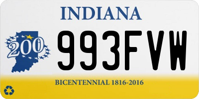 IN license plate 993FVW