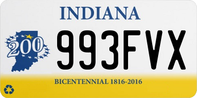 IN license plate 993FVX