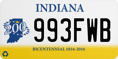 IN license plate 993FWB