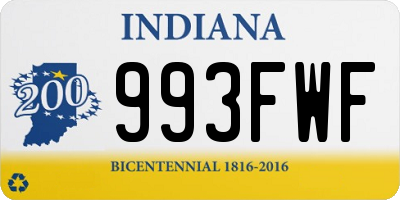 IN license plate 993FWF