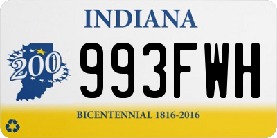 IN license plate 993FWH