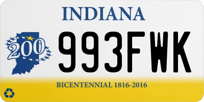 IN license plate 993FWK