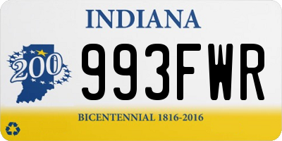 IN license plate 993FWR