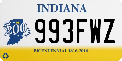 IN license plate 993FWZ