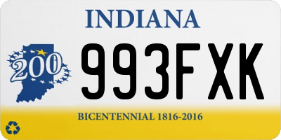 IN license plate 993FXK