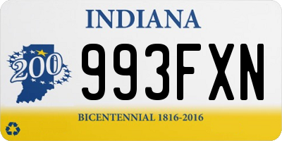 IN license plate 993FXN