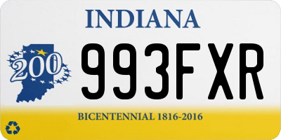IN license plate 993FXR