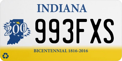 IN license plate 993FXS