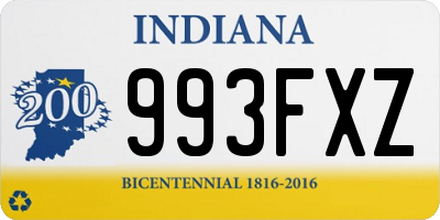 IN license plate 993FXZ