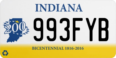 IN license plate 993FYB