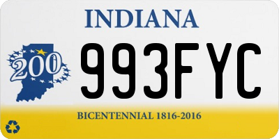 IN license plate 993FYC