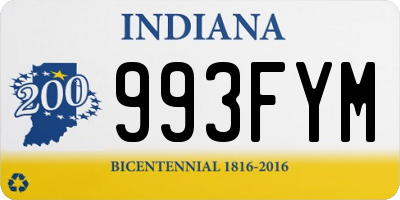 IN license plate 993FYM