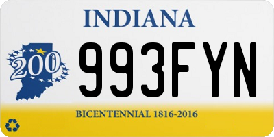 IN license plate 993FYN