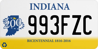 IN license plate 993FZC