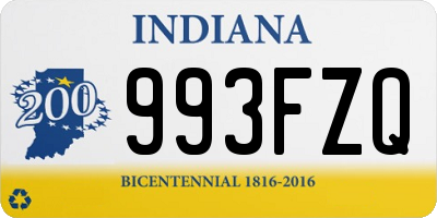 IN license plate 993FZQ