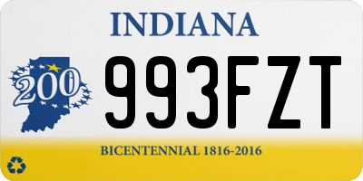 IN license plate 993FZT