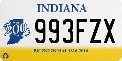 IN license plate 993FZX