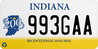 IN license plate 993GAA