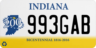 IN license plate 993GAB