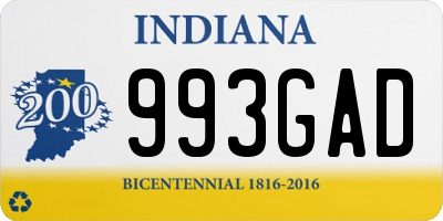 IN license plate 993GAD