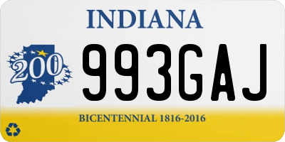 IN license plate 993GAJ