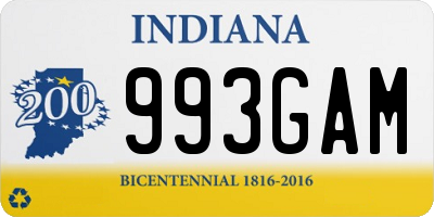 IN license plate 993GAM