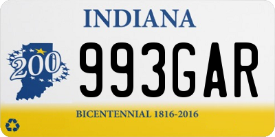 IN license plate 993GAR