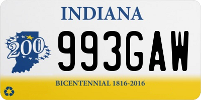 IN license plate 993GAW