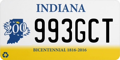 IN license plate 993GCT