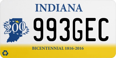 IN license plate 993GEC