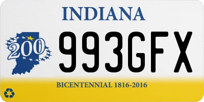 IN license plate 993GFX