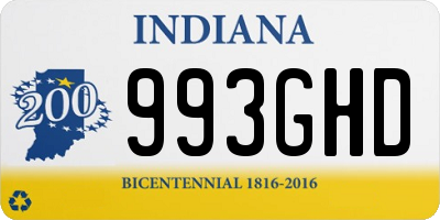 IN license plate 993GHD