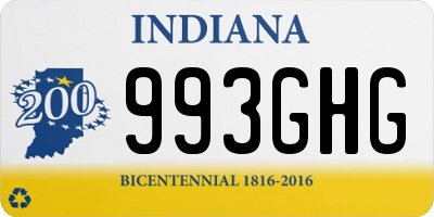 IN license plate 993GHG