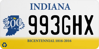 IN license plate 993GHX