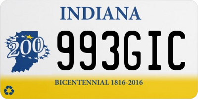 IN license plate 993GIC