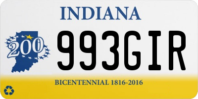 IN license plate 993GIR