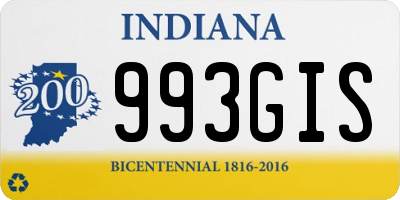 IN license plate 993GIS