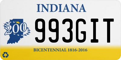 IN license plate 993GIT