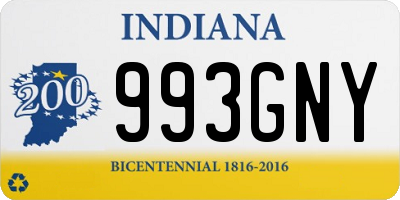 IN license plate 993GNY