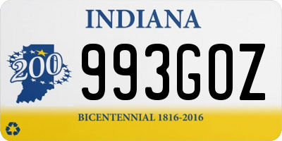 IN license plate 993GOZ