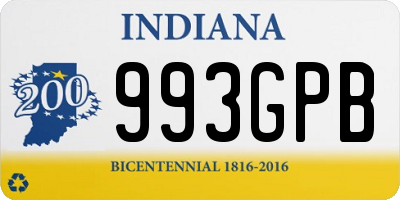 IN license plate 993GPB