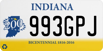 IN license plate 993GPJ