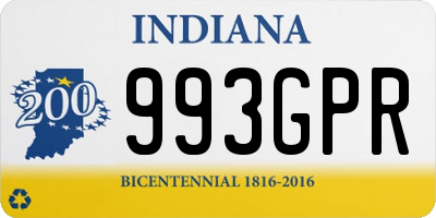 IN license plate 993GPR